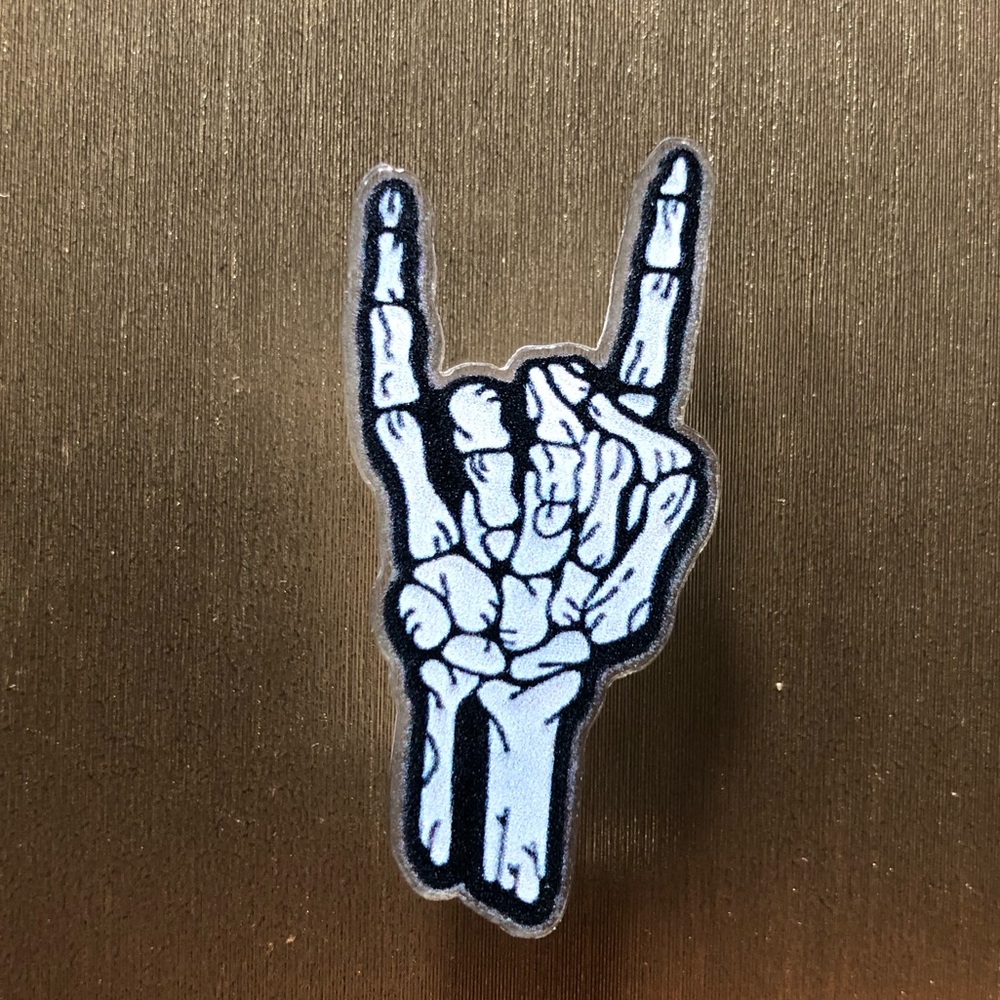 Skeleton Hand acrylic pin